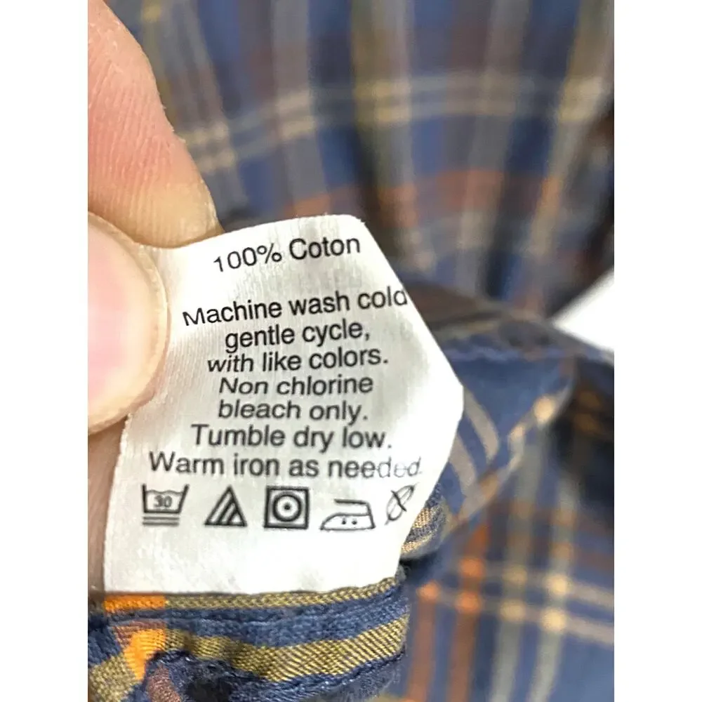 Vintage J Crew Plaid Button Shirt Men M Blue Preppy Classic Cotton Mauritius